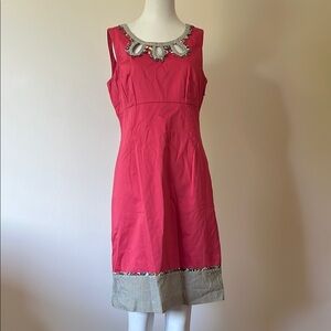 Boden Pink Embellished Neck Midi Dress